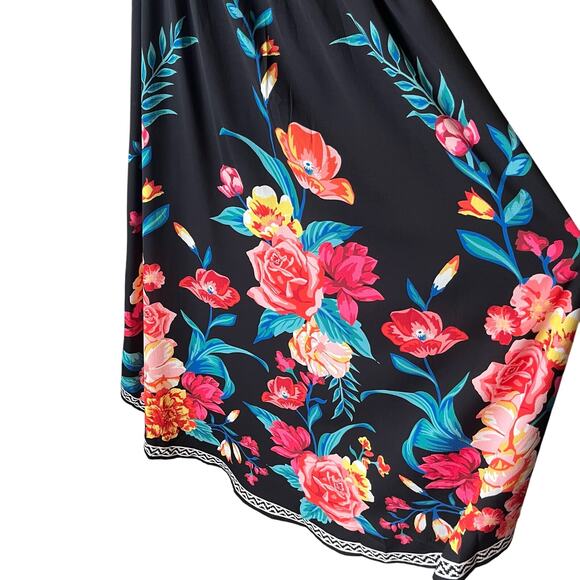 Flying Tomato Floral Ruffle Asymmetrical Maxi Dress Size M - Picture 8 of 9